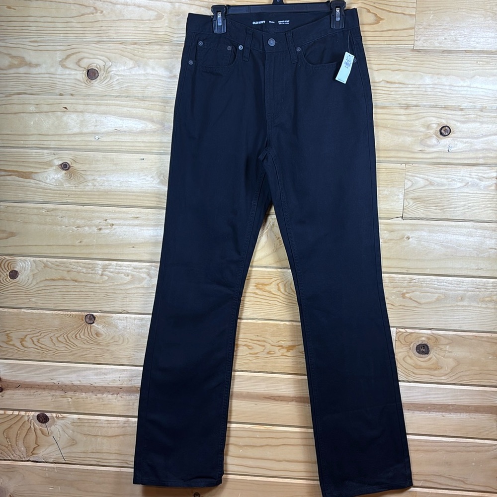 Old Navy Black Jeans Boot Cut Built In Tough Mens Size 30X34 NWT